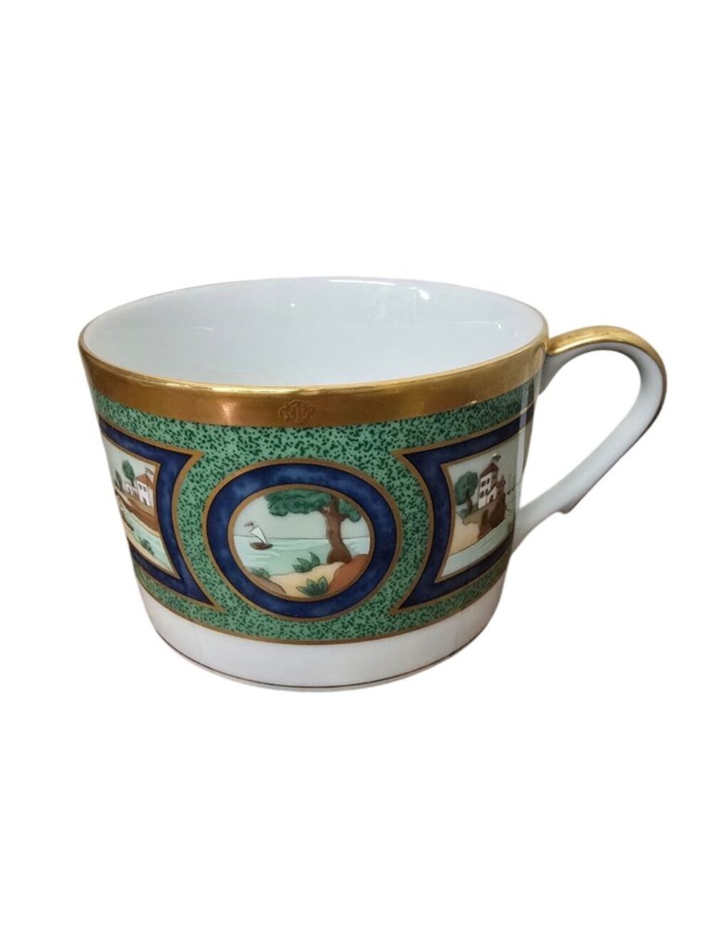 Vintage Christian Dior Beau Rivage Fine China Mug With Gold Trim & Scenic Panels